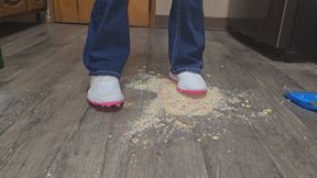 Smashing cereal in White and pink nikes
