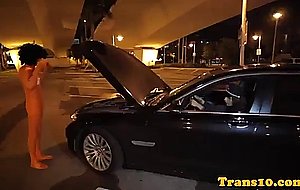 Glamcore tranny thanks superhero with her ass