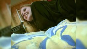 Vintage British blonde teen gets her shaved pussy hammered hard & fast in a threesome