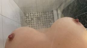 POV my perfect tits in the shower