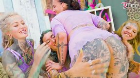 Lesbian Orgy – Anal & Squirt – Tattooed Girls Pleasuring Each Other’s Holes and Licking Pussy – ATM &mdash;  Gapes &mdash;  Squirting