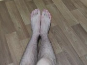 Showing off my very skinny boney feet and legs for my viewers