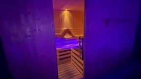 cougar gets fucked in all her holes in the sauna