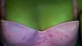 Kinky amateur girlie flashes her small tits and masturbates for me