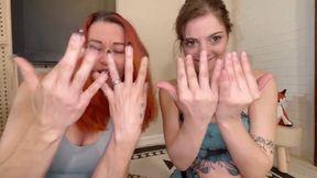 Josie Jo & Catherine Foxx Hand over Mouth Tease HIDEF MOV