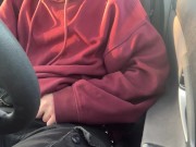 Needy ftm has loud orgasm in a busy parking lot