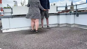 Plump MILF-in-law gets splashed by her own pee during a doggy style session
