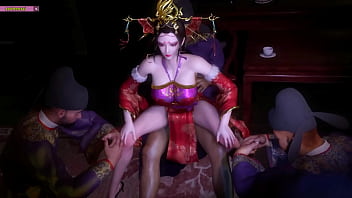 Lustful Queen get gangbang - 3D Animation