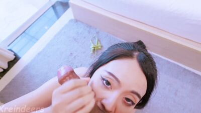 Relax with an Asian girl on vacation by fucking and cumming on her face - Xreindeers