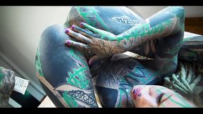 Tattooed girl loves deep anal gaping and cum play