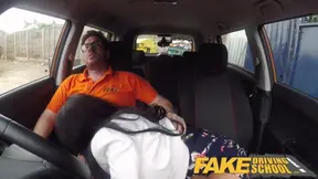 Hot Driving School Spunk covered pussy for busty British ba