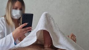 His flaccid penis&#x1F346; rises like a magic wand after sensual massage, eager for her expert hand
