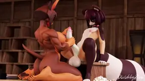 Slutty Asian cartoon girl sucks cock in 3D anime mix