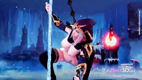 ”Lewd 3d babes showing their pole dance skill in a naughty animation”