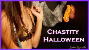Scary Halloween Glory Hole: Wife Locks Husband in Permanent Chastity... gloryhole wife