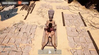 Lara Croft’s cosplay gets monster butt plugged while spanked blonde demon facefucked