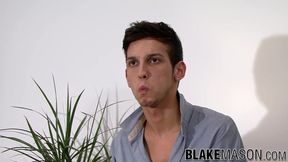 Slender british gay Keiran Cooper interviewed before solo