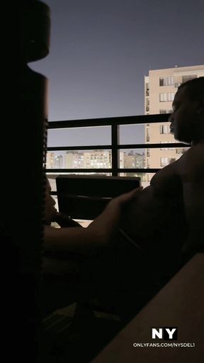 Good blowjob on the balcony with my best friend's boyfriend's cock  -amateur couple- nysdel