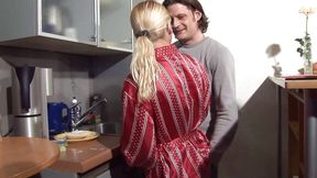 Cock loving blonde milf gets fucked in the kitchen