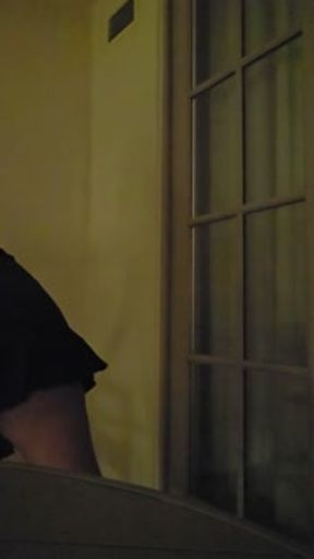 Caught fucking on our first floor balcony in public on vacation