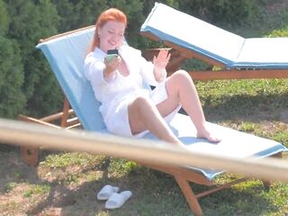 My stepbrother spied on me squirting.