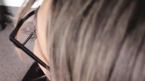 Glamorous MILF Kat Dior ball licking & prick sucking POV