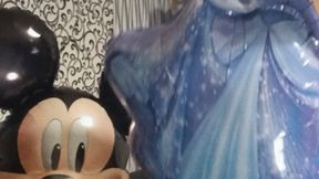 sexy looner poping hellium balloons