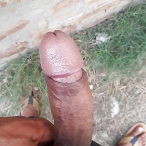 Indian Desi boy play outdoor with black cock