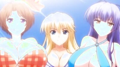 Watch these curvy anime babes get wild on the beach with hardcore sex