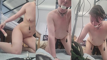 Solo Playtime in my new Chainmail Collar
