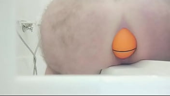 Huge 12cm wide Soccer Ball slides out of my Ass on side of Bath.