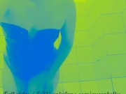 Czech did anal enema shower in latex body.Extreme belly inflation.Water belly bulge/pregnant belly.