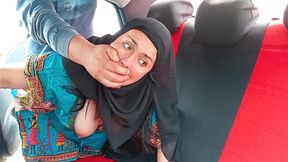 Indian stepmother wearing hijab gets fucked in car