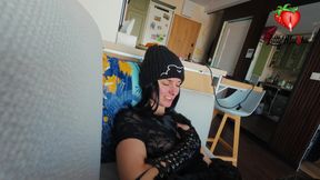 Emo Girl First Gives Blowjob on the Beach and Then Gets Fucked at Home