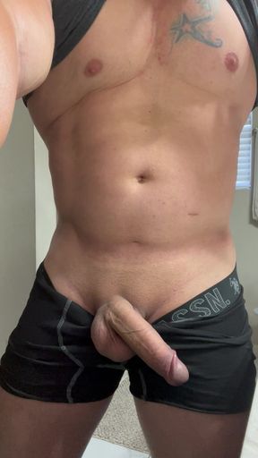 Massaging my cock very rich