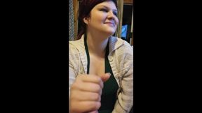 Young MILF/teen gives POV blowjob to her big cock-paying client