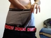 Pulling my huge cock out! Full video on my Onlyfans