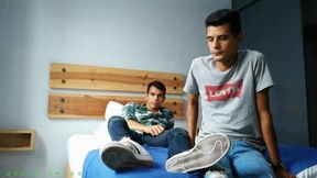 College Room Mates Orlando & Hugo Are Tickling Their Boyish Feet From Each Other. They Also Use Various Tickle Tools Such As Toothbrushs & Combs. Which Boy Is More Ticklish? Find Out In The Video!