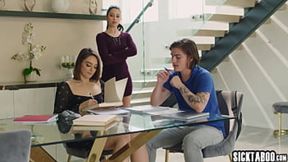 Naughty&#x1F608; MILF teacher Alex Coal craves us &mdash;  petite MILF savors threesome with Sophia Burns
