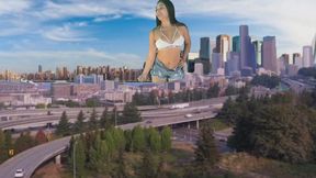 falls into a hole and becomes a giantess