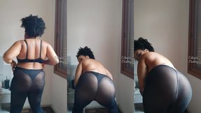 bbw pantyhose striptease twerk