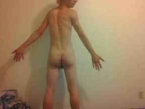 BDSM Naked Transgirl After Caning 40+ Times on Butt & Groin W/wood Stick