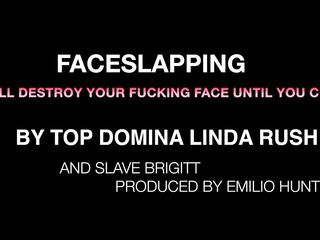 Faceslapping - by domme Linda Rush and her thrall Brigitt-32