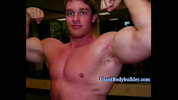 American bodybuilder showing his huge muscles