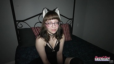 Furry Brunette Cutie RiRi Gets Her Pussy And Tight Butt Hole Fucked!