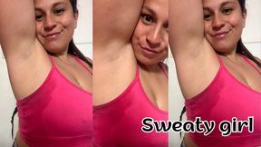 Super sweaty girl