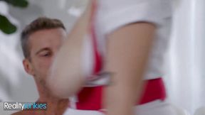 REALITYJUNKIES - Kinky Blonde Nurse Gives Her Patient A Sensual Massage And Naughty Hand Relief