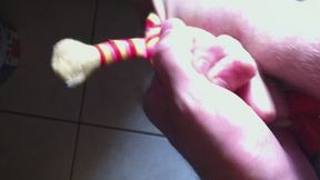 Ripping up and destroying stuffed thing plush