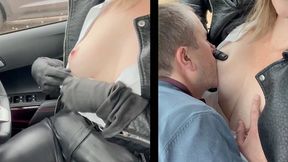 Step Mommy Weirdest fantasy, Driving in full Leather and high heels & Feeding her Greedy Boy in a Carpark