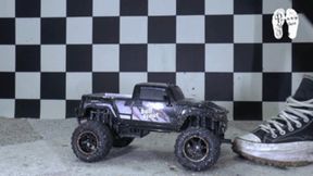 RC-Car under old worn Chucks floor view